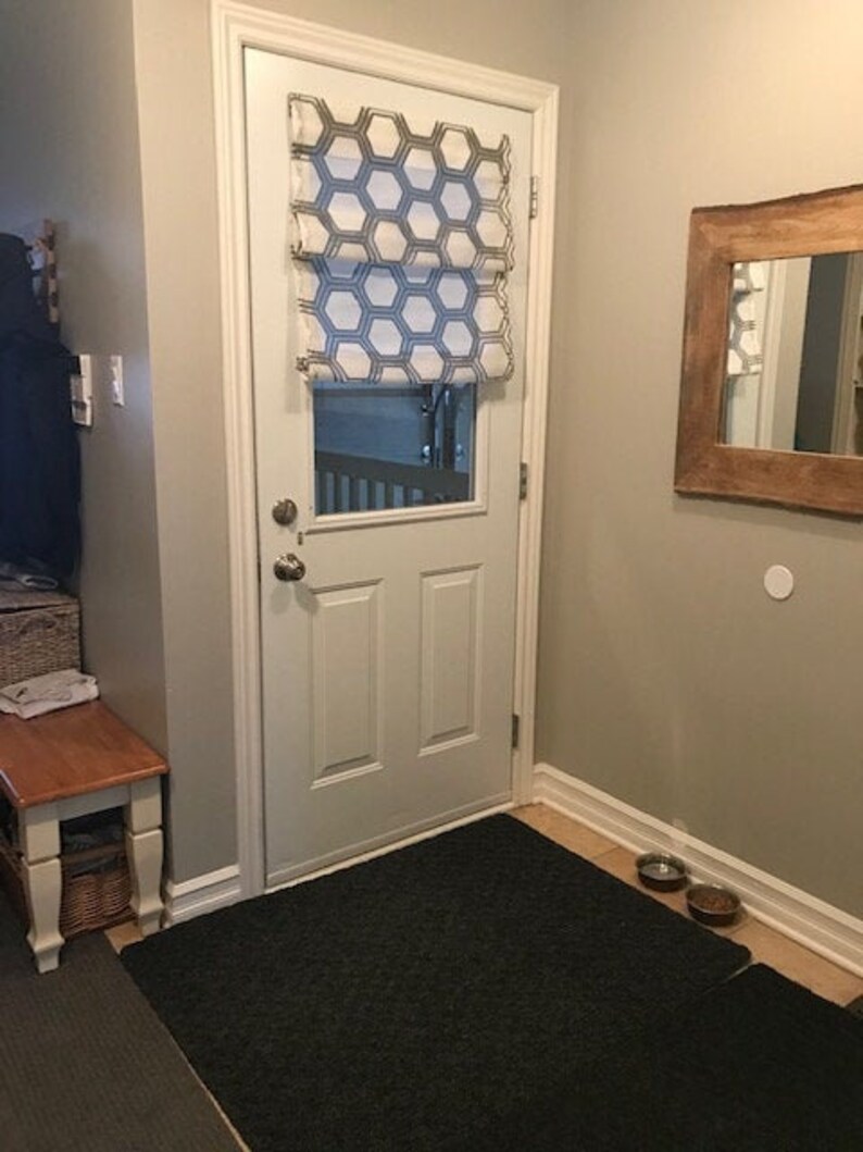 curtain and rod for steel door Geometric decor Etsy