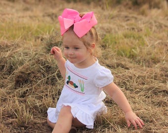 Smocked Duck Gown Navy Smocked Baby Gown Baby Duck Onesie Mallard Take Home Outfit