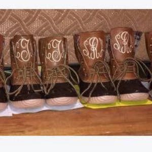etsy monogram duck boots