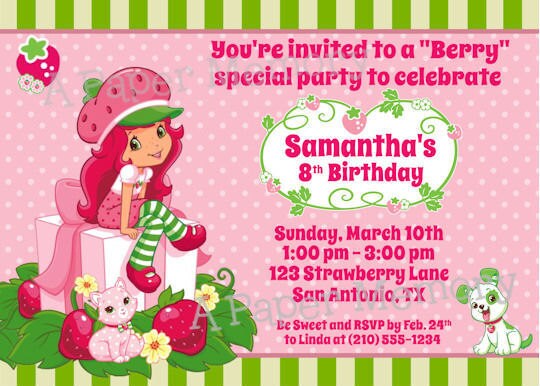 Strawberry Shortcake Birthday Baby Shower DIY Printable | Etsy