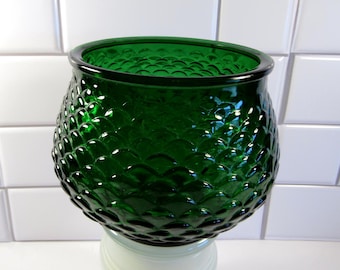 Emerald Green Fish Scale Glass Vase - E.O. Brody G100 - Mid-Century Modern