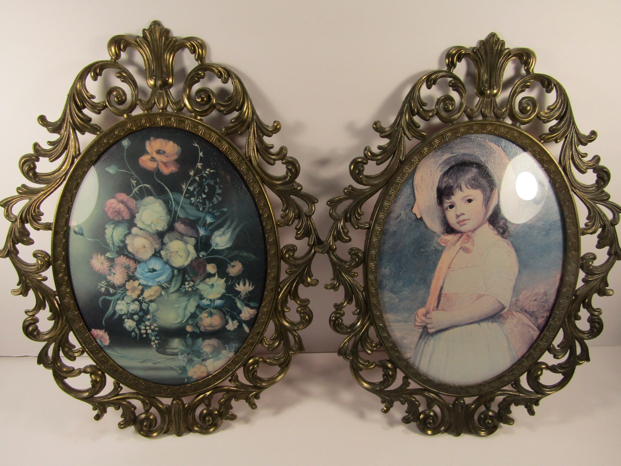 Large Ornate Metal Framed Art Prints Made in Italy Girl in Etsy