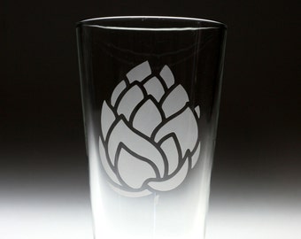 Custom personalized Fat Hop engraved glass , beer gift , dad gift , brother gift , christmas gift , friend gift , artichoke