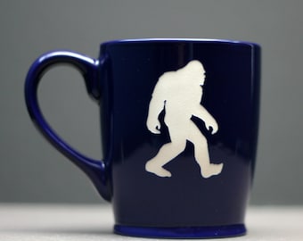 Bigfoot sandblasted Ceramic Coffee Mug, bigfoot glass, bigfoot mug, bigfoot gift, sasquatch gift, sasquatch mug, coffee mug, tea mug