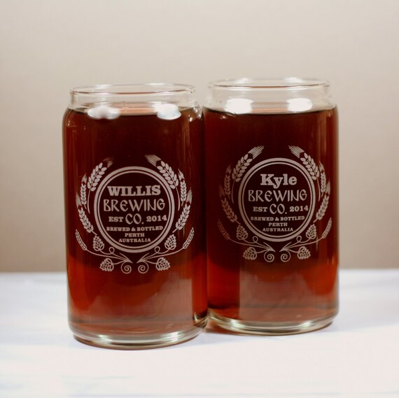 gifts for home brewing beer personalized image home brew modern hop wheat set of can style beer glasses etsy gifts for home brewing beer personalized image home brew modern hop wheat set of can style beer glasses etsy