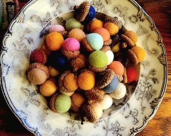 Felt Acorns: Rustic Fall Decor, Bowl Filler (Set of 10)