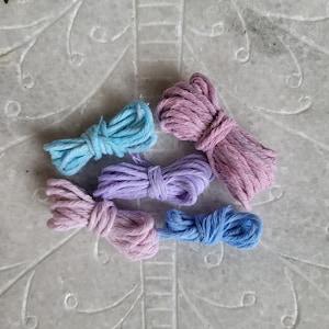 Hand dyed cotton string, 9 yards colored twine, 1.5 mm in width, multiple colors