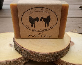 Organic Earl Gray black tea soap, Made w/Goats Milk, Bergamot scented, Sustainable beauty product, ethically made, all natural