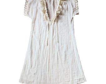 Vintage Christian Dior Saks Cream Lace Nightgown Lingerie Women’s Size Small