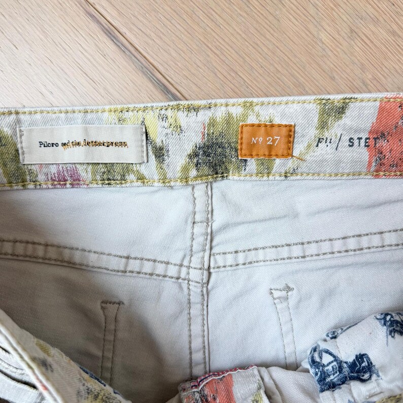 Anthropologie Pilcro & The Letterpress Stet Floral Pattern Jeans Cotton Sz 27 image 2