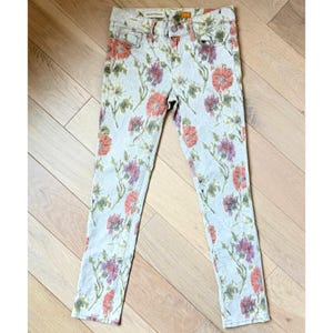 Anthropologie Pilcro & The Letterpress Stet Floral Pattern Jeans Cotton Sz 27 image 1