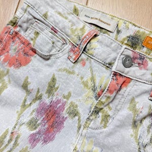 Anthropologie Pilcro & The Letterpress Stet Floral Pattern Jeans Cotton Sz 27 image 3