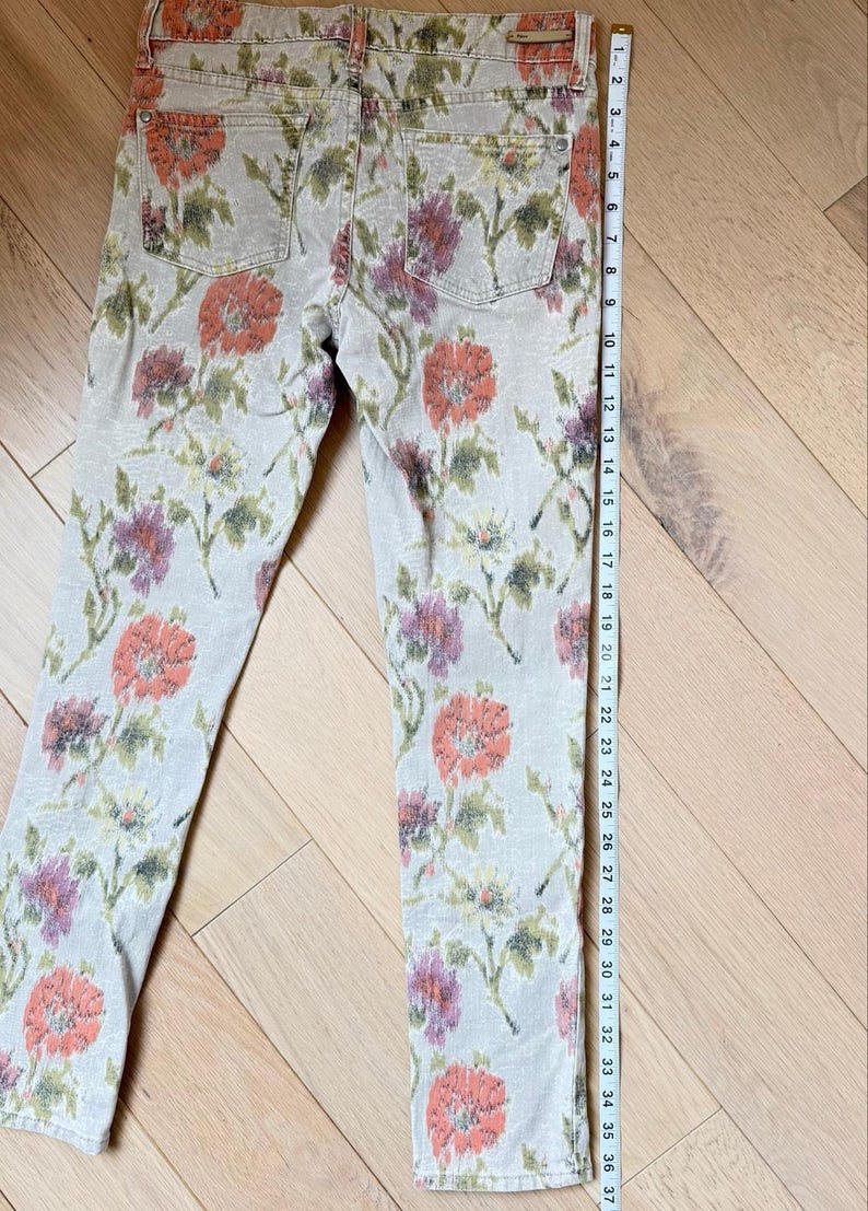 Anthropologie Pilcro & The Letterpress Stet Floral Pattern Jeans Cotton Sz 27 image 10