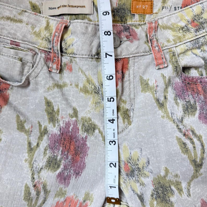 Anthropologie Pilcro & The Letterpress Stet Floral Pattern Jeans Cotton Sz 27 image 9