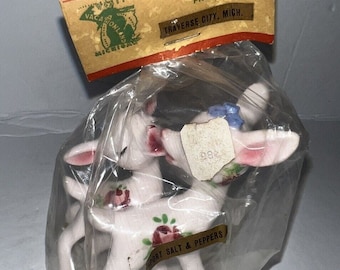vintage Kissing Deer PY sel et poivre une pièce Japon emballage d'origine NOS