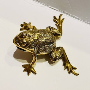 Vintage Solid Brass Frog Ashtray Paperweight by Penco