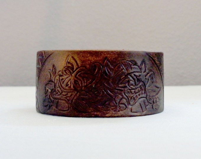 Leather Cuff by Artrix Leather and Fine art -Tiki