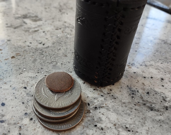 Custom Leather Half Dollar Size Cylinder for cylinder and coins magic trick made to order