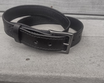 Custom hand stitched leather belt 1.5"