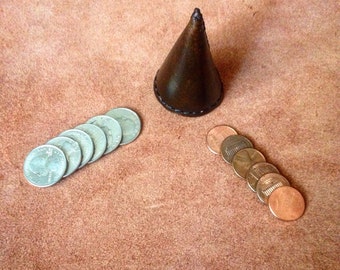 Leather cone for Cap and Pence Stack of Quarters