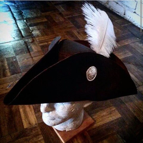 Leather Tricorn Hat Etsy