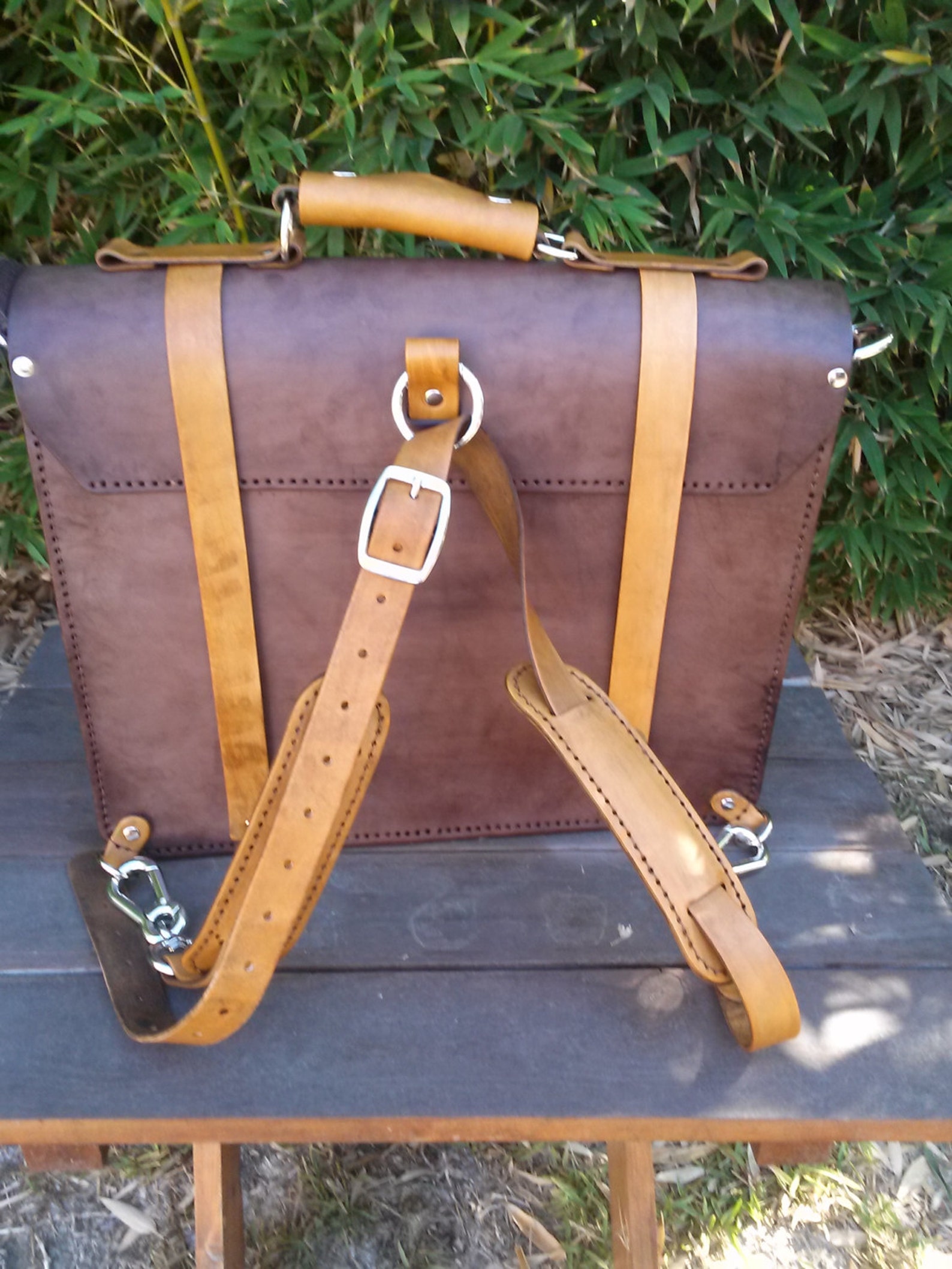 Leather Briefcase Etsy