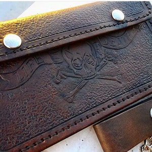 Cartera de cuero para motociclista Cartera con cadena - grande