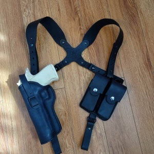 Sholder Holster for Semi Automatic Pistol with Double Magazine Pouch image 3