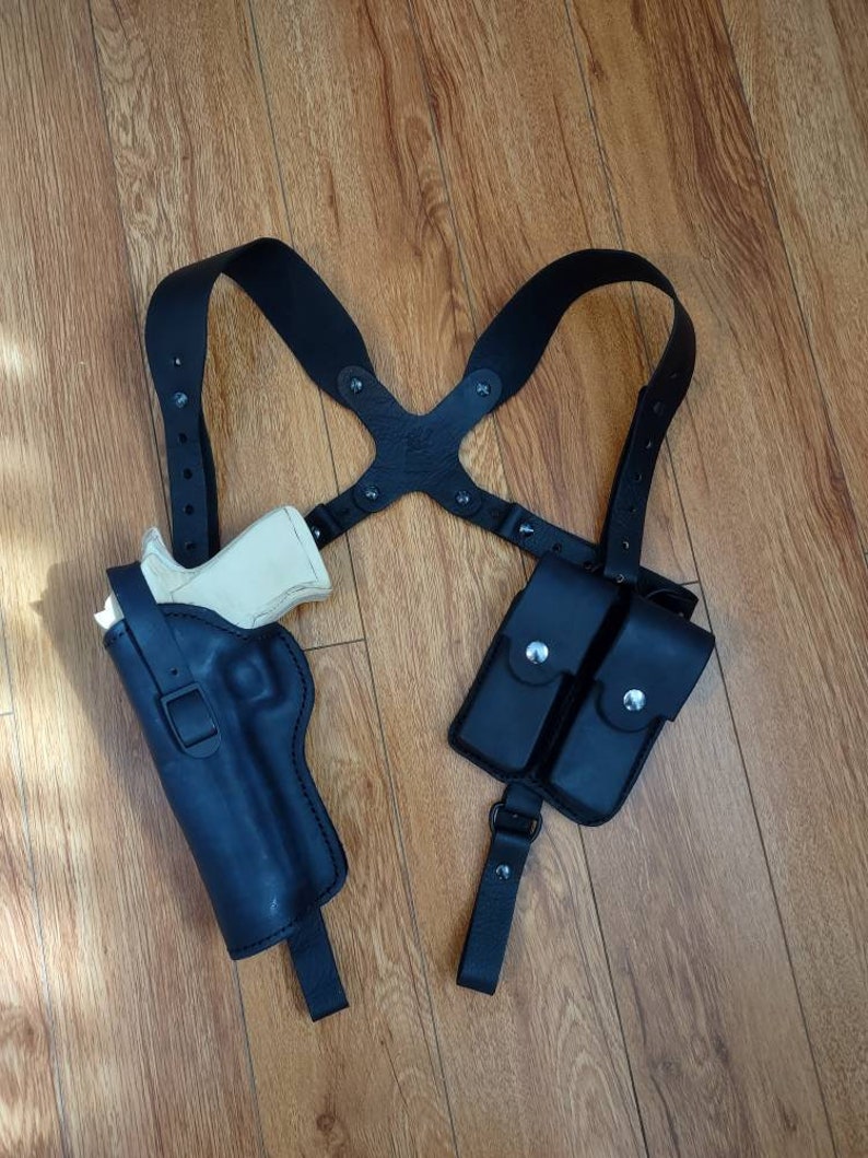 Sholder Holster for Semi Automatic Pistol with Double Magazine Pouch image 3