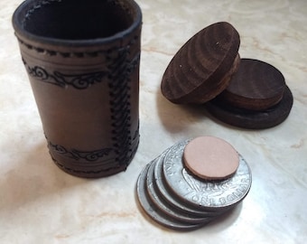 Custom Leather Silver Dollar Size Cylinder for cylinder and coins magic trick made to order