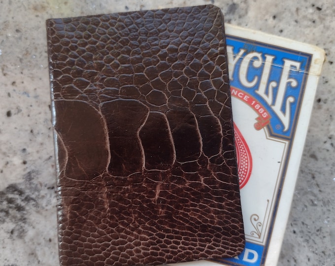 Ostrich leg leather playing card clip