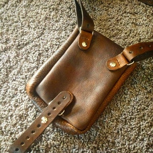 Custom leather shoulder harness with pouches image 2
