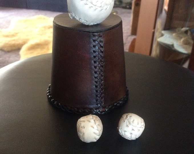 Custom Leather Chop Cup Set