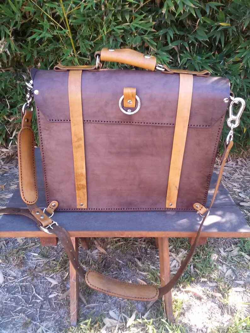 Leather Briefcase Etsy