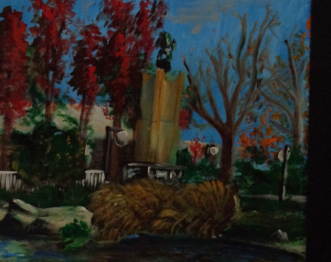 Acrylic Painting by Mike Armstrong- Park in Autumn