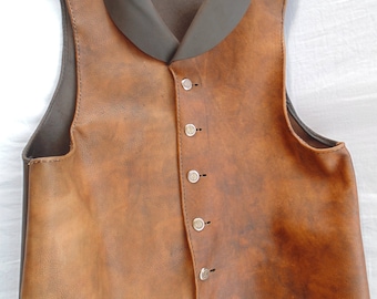 Victorian Steampunk Leather Vest Waistcoat