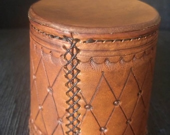 Custom leather large size chop cup- no balls