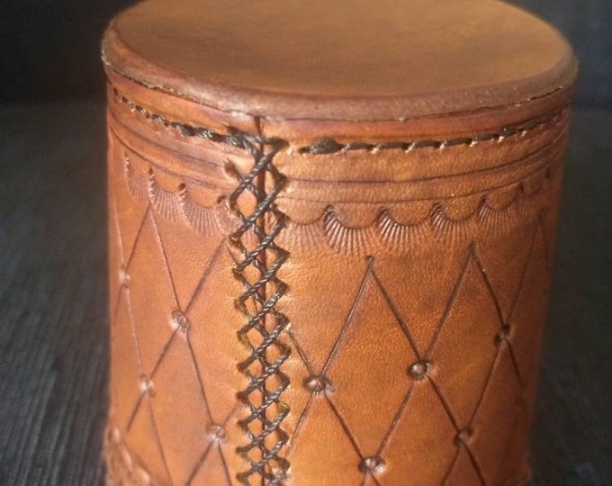 Custom leather large size chop cup- no balls