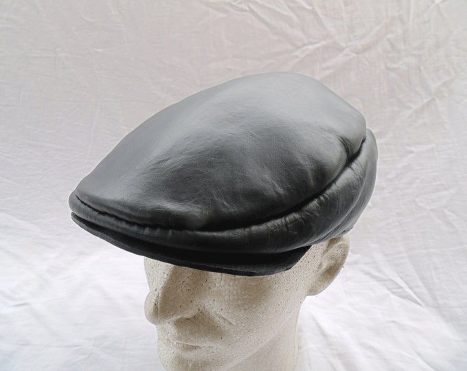 Leather Flat Cap, Newsboy Cap, Ivy Cap by Artrix Leather and Fine Art