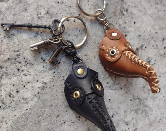 Leather Plague Doctor Mask Keychain
