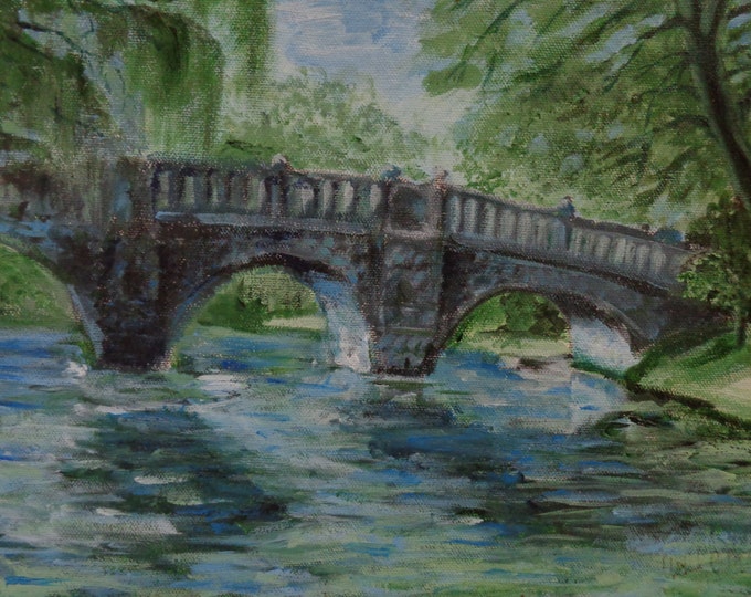 Acrylic Painting by Mike Armstrong- Bridge in Central Park