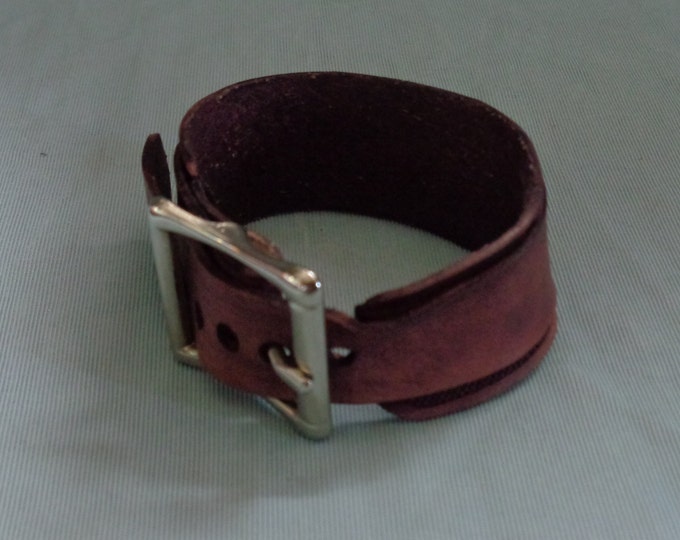 Leather Cuff Double Band hand tooled by Artrix Leather and Fine Art