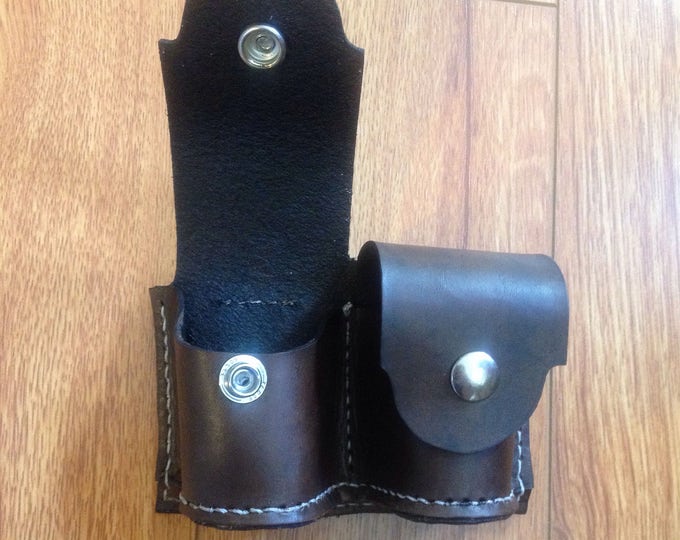 Custom leather double speed loader pouch