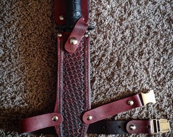 Custom made to order leather knife sheath (knife not included)