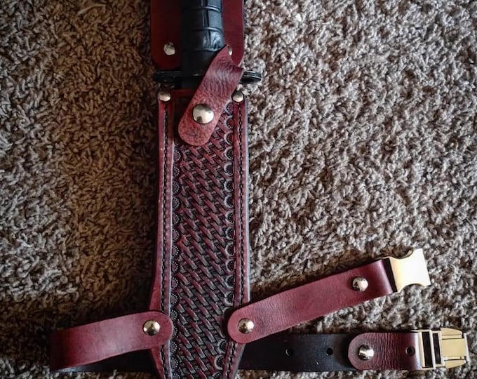 Custom made to order leather knife sheath (knife not included)