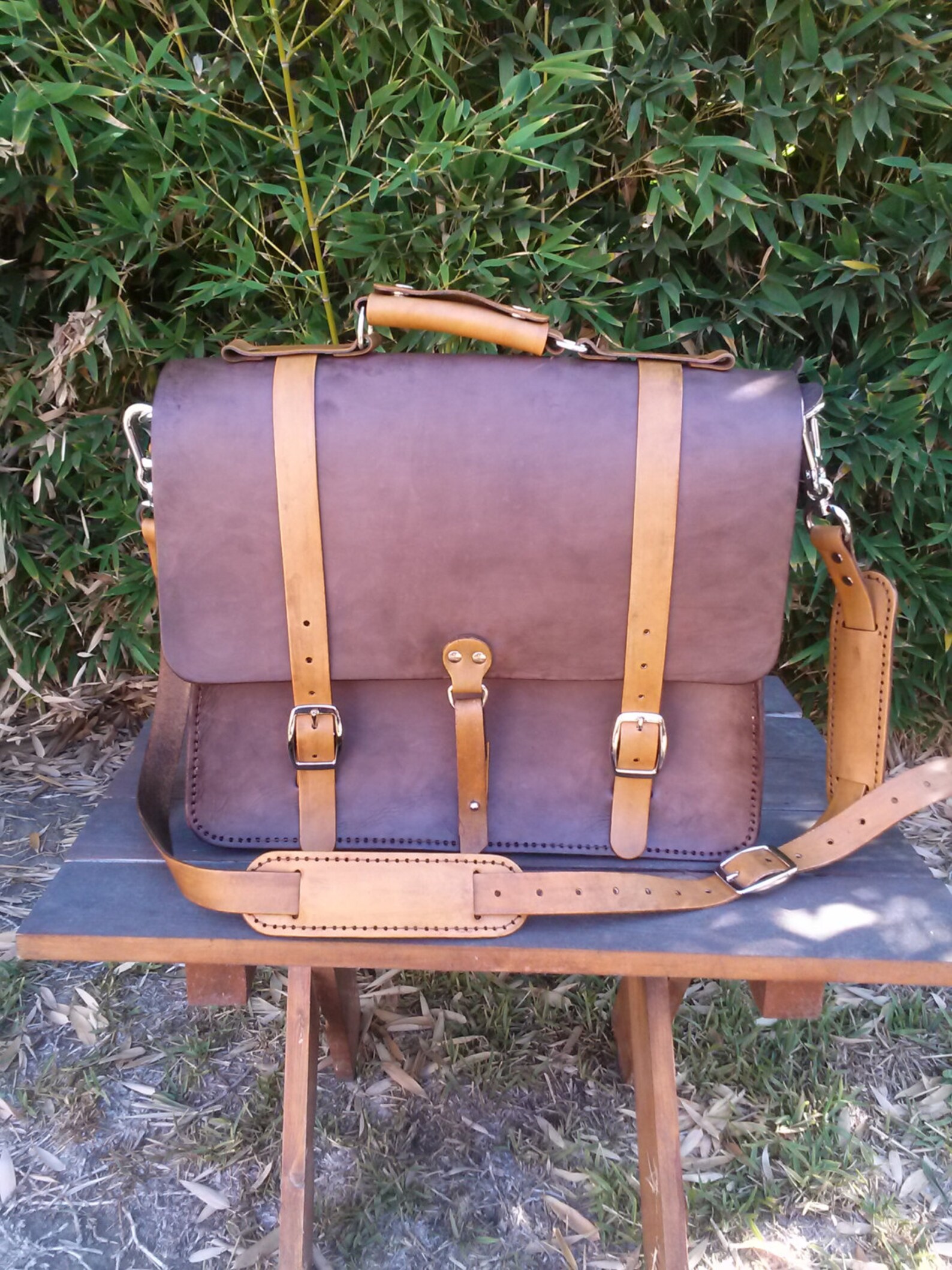 Leather Briefcase Etsy