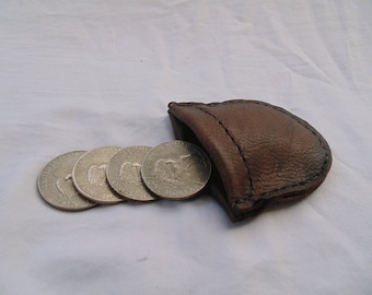 Leather Coin Purse with Magnetic Clasp