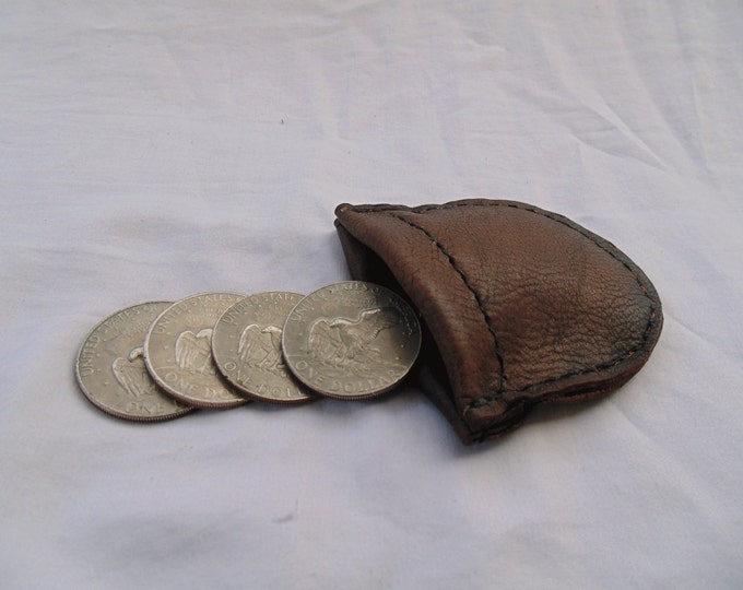 Leather Coin Purse with Magnetic Clasp