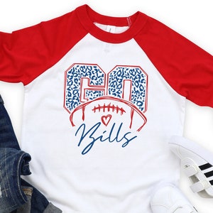 Toddler Buffalo Bills Raglan Tshirt, Go Bills, Animal Print, Buffalo Bills, football shirt, football gift for kids, Buffalo Football shirt,