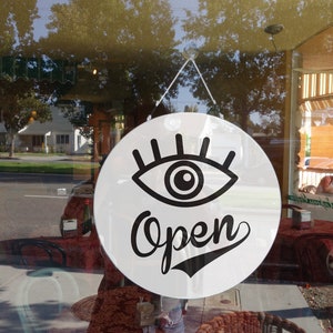 Double sided Open and closed sign for eye care, unique open closed sign.funny open closed sign.
